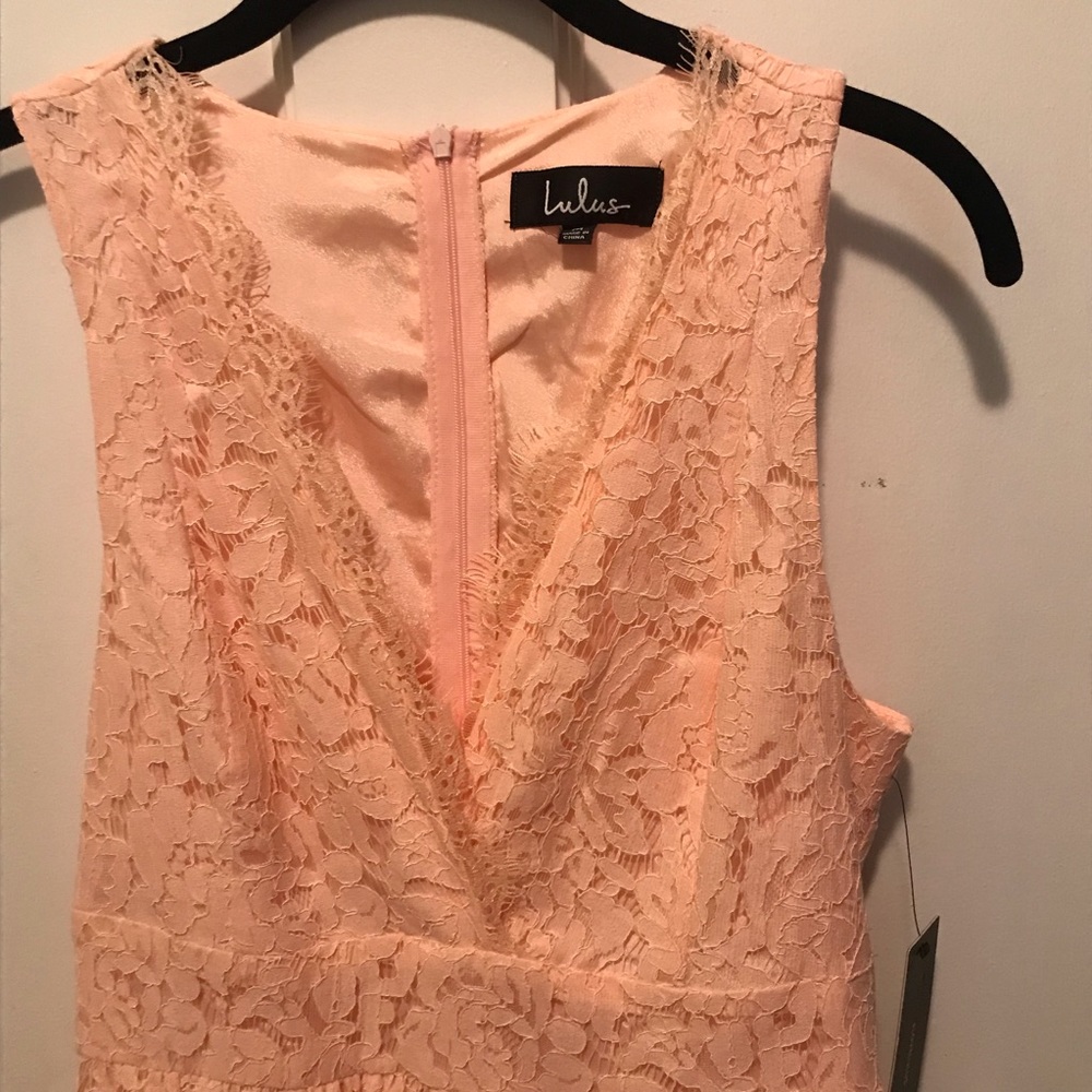 Lulus Pink Lace Skater Dress